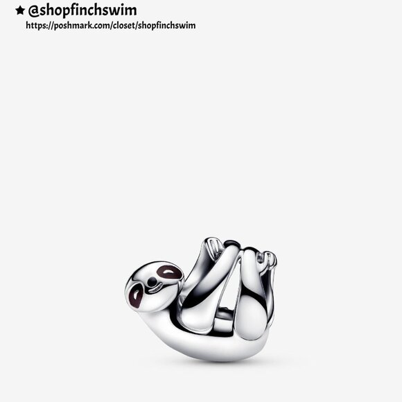 Pandora Hanging Sloth & Brown Braided Double Leather Bracelet Set - Picture 3 of 3